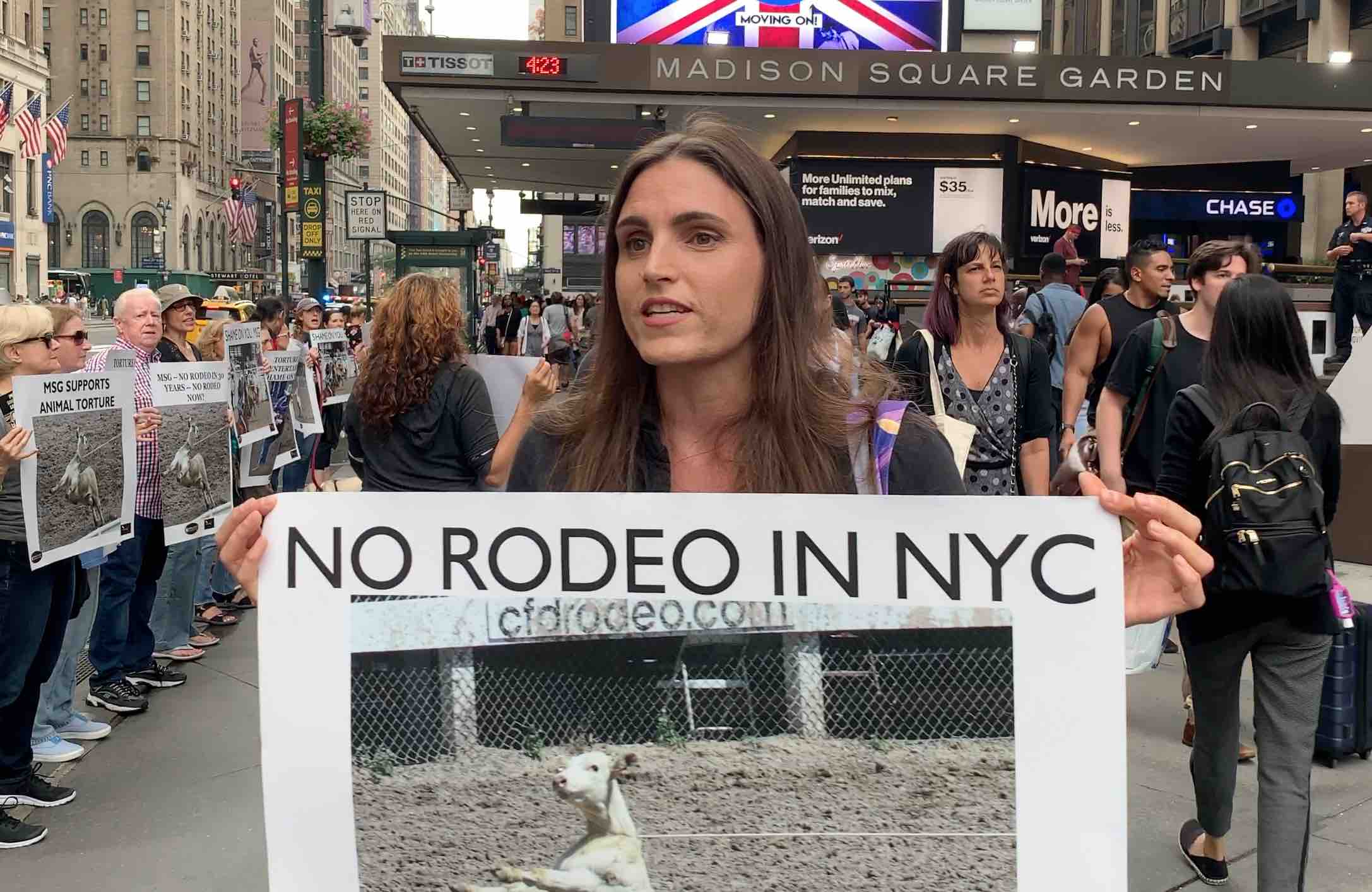 Activists Protest Upcoming Rodeo At Madison Square Garden Their Turn