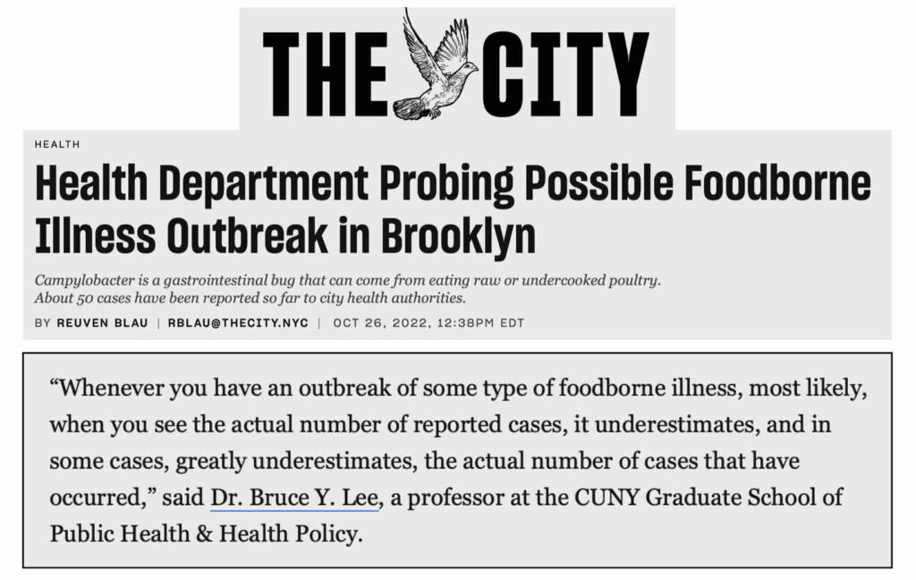 Photo of article about campylobacter outbreak in Brooklyn during Kaporos