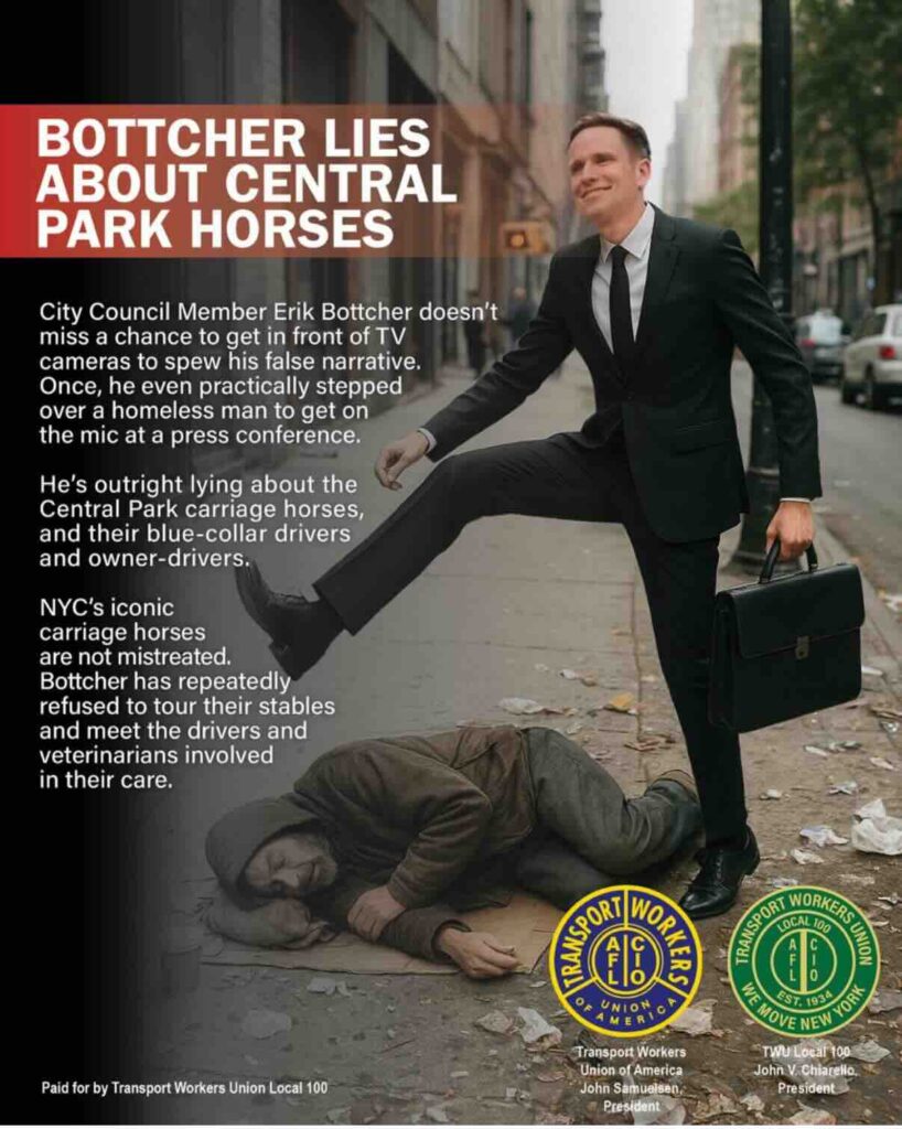 Photo of ad taken out by TWU President John Samuelson attacking NYC Council Member Erik Bottcher 